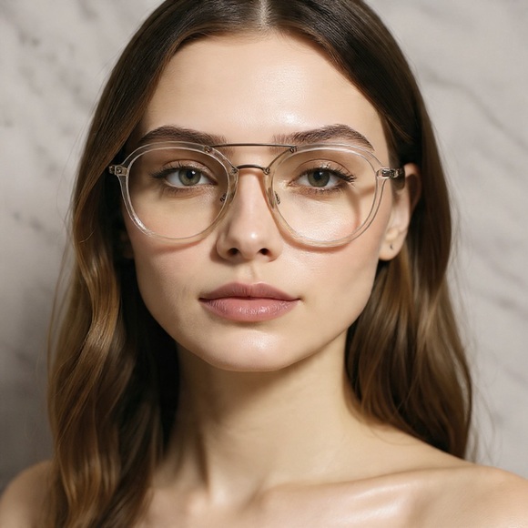 Barbie Tingz Online Accessories - NWT Retro Gold Clear Frame Glasses - UV400 Protection